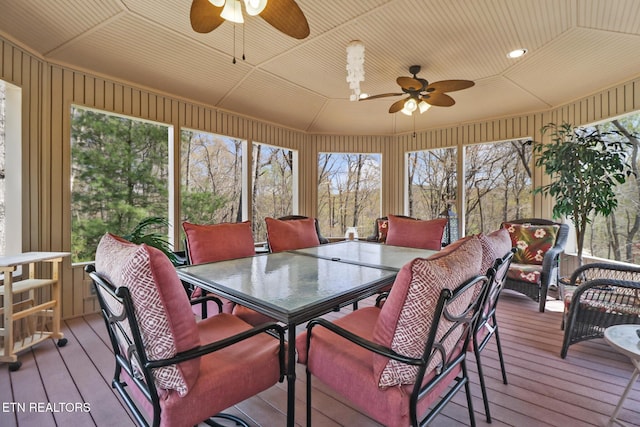10 Claremont Cir, Fairfield Glade, TN 38558 - sunroom / solarium featuring outdoor dining area and ceiling fan