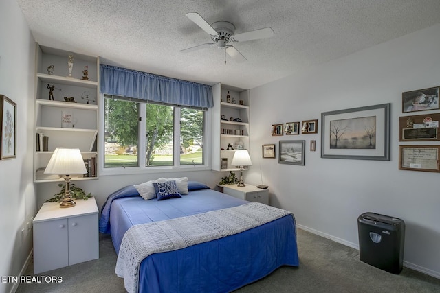 212 Tooweka Ln, Loudon, TN 37774 - bedroom featuring carpet flooring, a textured ceiling, baseboards, and a ceiling fan