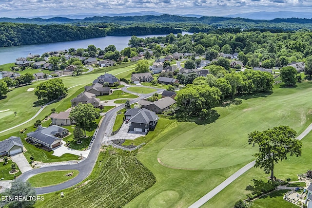212 Tooweka Ln, Loudon, TN 37774 - aerial view of property's location with a water and mountain view, nearby suburban area, and a golf club