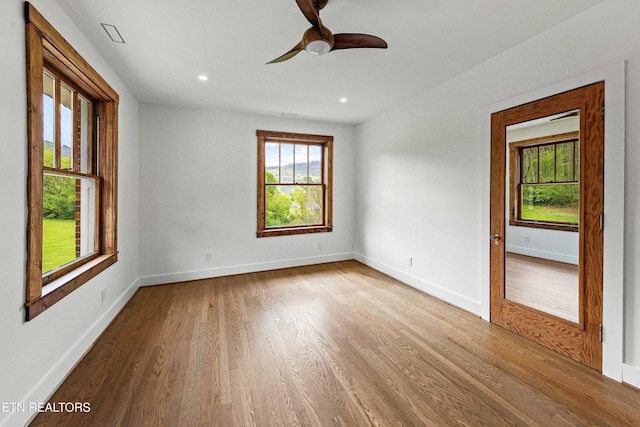 4537 Old Walland Hwy, Walland, TN 37886 - unfurnished room featuring recessed lighting, ceiling fan, baseboards, and wood finished floors