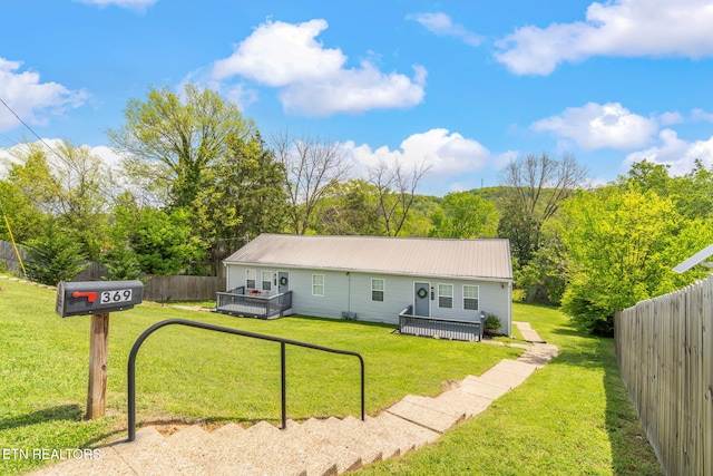 369 Robertsville Rd, Oak Ridge, TN 37830 - view of front of property featuring a deck and metal roof