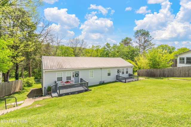 369 Robertsville Rd, Oak Ridge, TN 37830 - rear view of house featuring a deck and metal roof