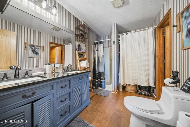 1348 N Baden Cir, Gatlinburg, TN 37738 - full bathroom with wood finished floors, a sink, and wallpapered walls