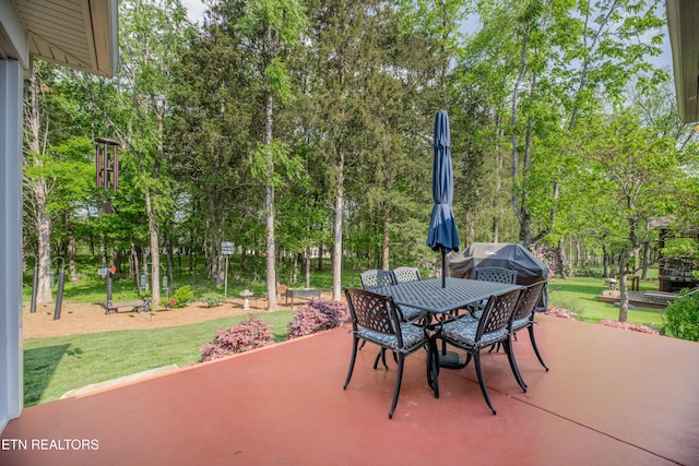 169 Dudi Trl, Vonore, TN 37885 - view of patio / terrace with outdoor dining space and area for grilling