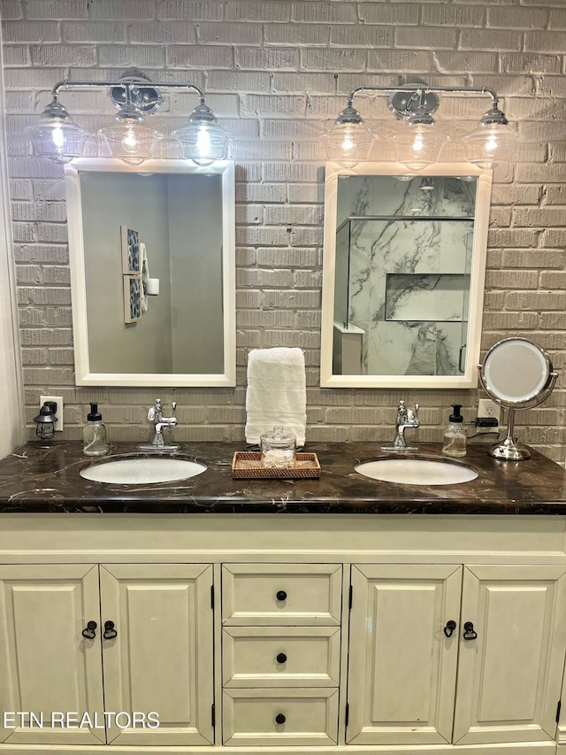 8405 Washington Pike, Corryton, TN 37721 - bathroom featuring a sink, a shower, and double vanity