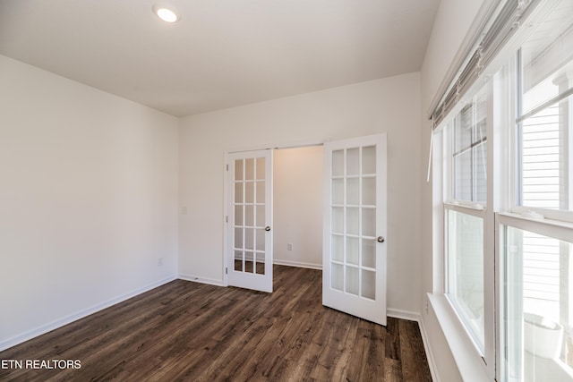 2740 Red Barn Rd, Knoxville, TN 37931 - spare room with french doors, baseboards, and dark wood finished floors