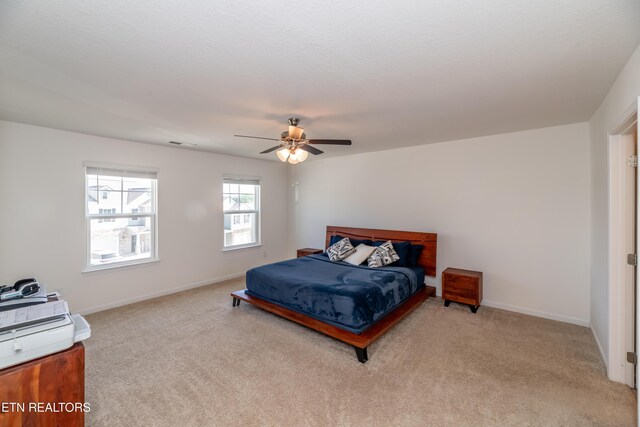 2740 Red Barn Rd, Knoxville, TN 37931 - bedroom with visible vents, ceiling fan, carpet flooring, and baseboards