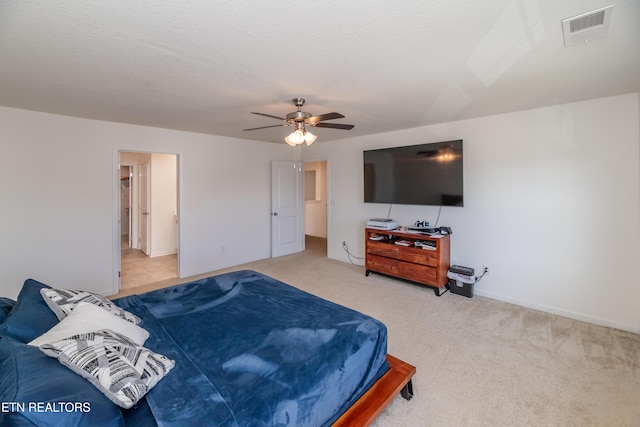 2740 Red Barn Rd, Knoxville, TN 37931 - carpeted bedroom featuring visible vents, baseboards, and a ceiling fan