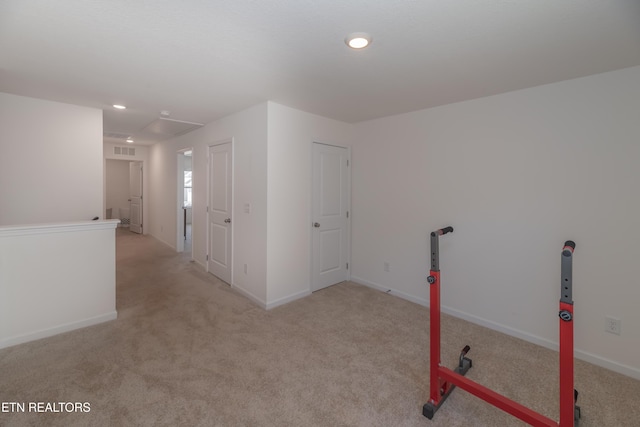 2740 Red Barn Rd, Knoxville, TN 37931 - workout area featuring recessed lighting, baseboards, visible vents, and carpet floors