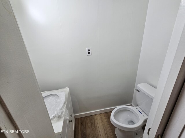 1009 Roysden Rd, Jamestown, TN 38556 - bathroom featuring toilet, vanity, and wood finished floors