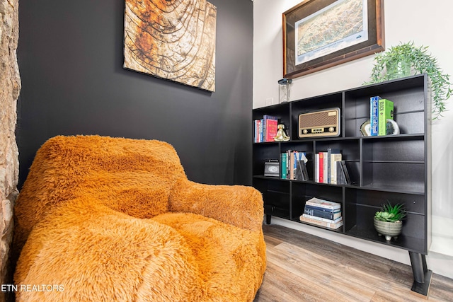 living area featuring wood finished floors