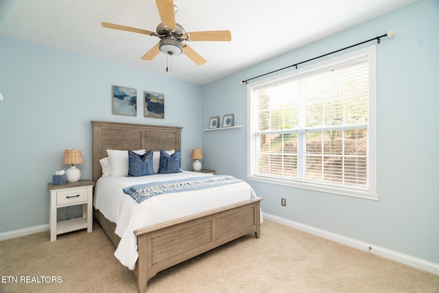 222 Pinnacle Pt, Andersonville, TN 37705 - bedroom featuring light carpet, baseboards, and a ceiling fan