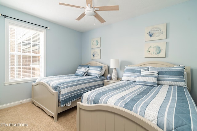 222 Pinnacle Pt, Andersonville, TN 37705 - bedroom featuring baseboards, a ceiling fan, and light colored carpet