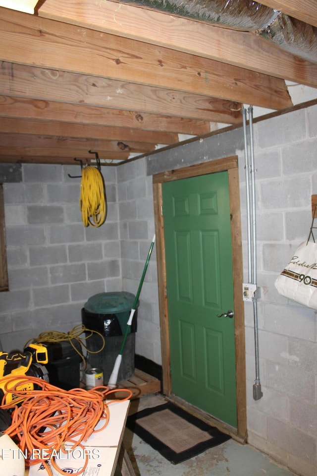 205 Maggie Valley Dr, Jamestown, TN 38556 - interior space with concrete block wall