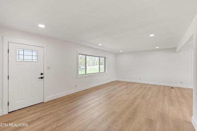 5911 Roberts Rd, Corryton, TN 37721 - entryway with light wood-type flooring, baseboards, and recessed lighting