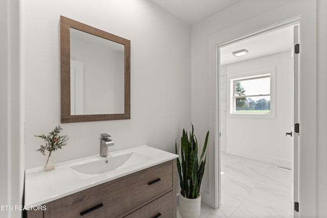 5911 Roberts Rd, Corryton, TN 37721 - bathroom featuring marble finish floor and vanity