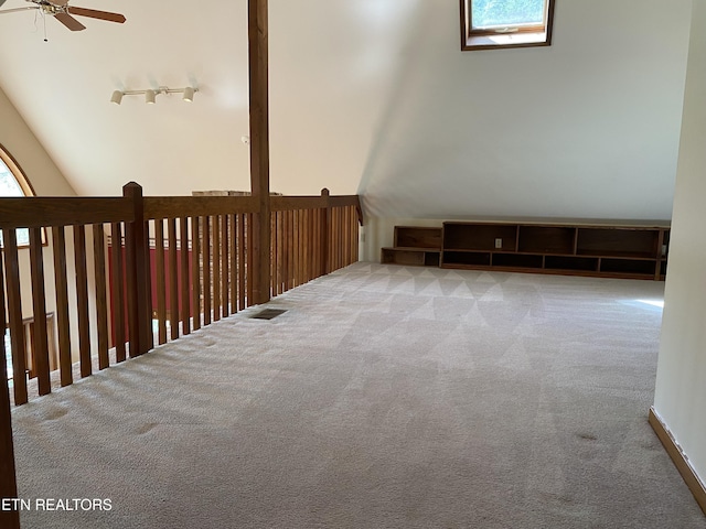 118 Mohawk Rd, Oak Ridge, TN 37830 - carpeted empty room with visible vents, a skylight, and ceiling fan