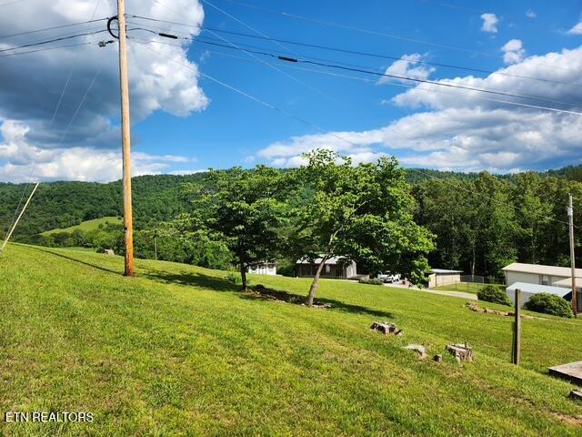 surrounding community featuring a forest view and a lawn