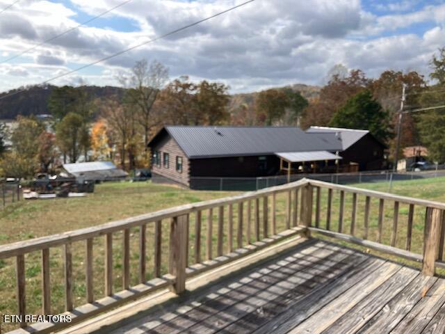 deck with a yard