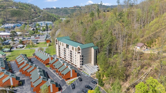 aerial view with a forest view