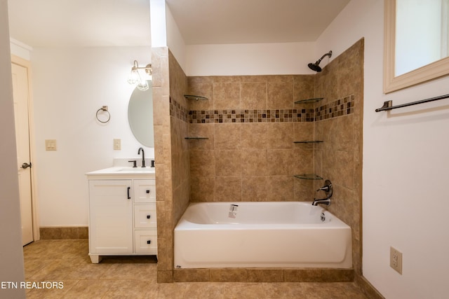 537 Wilson St, Newport, TN 37821 - full bath featuring shower / washtub combination, baseboards, vanity, and tile patterned flooring