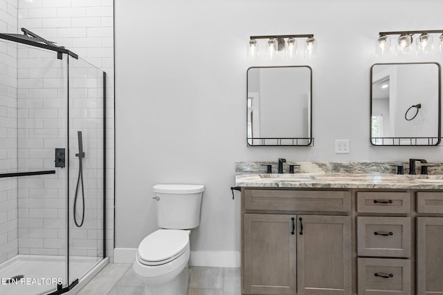 103 E Main St, Englewood, TN 37329 - full bathroom featuring toilet, a stall shower, a sink, and baseboards