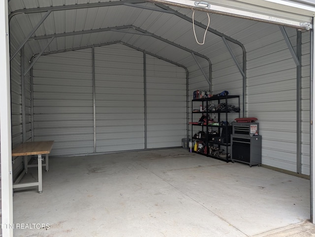 view of garage
