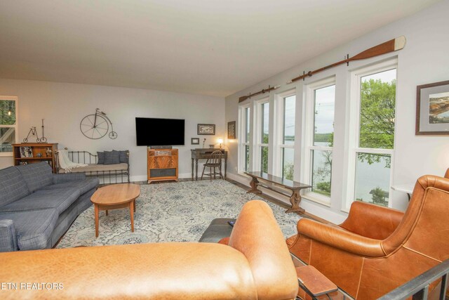 living area with baseboards