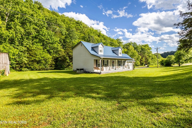 238 Dry Valley Rd, Thorn Hill, TN 37881 - back of property with covered porch and a lawn