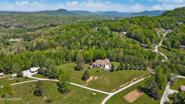 300 Lowe Rd, Huntsville, TN 37756 - aerial view with a view of trees and a mountain view