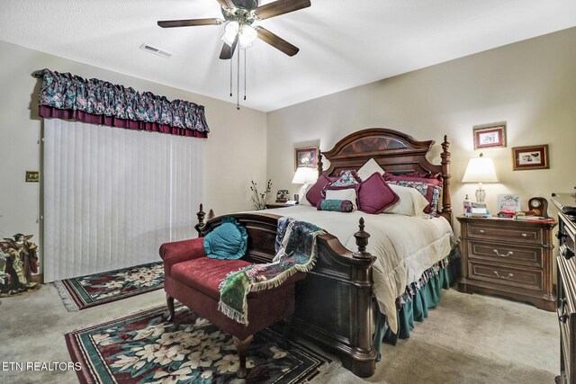 300 Lowe Rd, Huntsville, TN 37756 - carpeted bedroom with ceiling fan and visible vents
