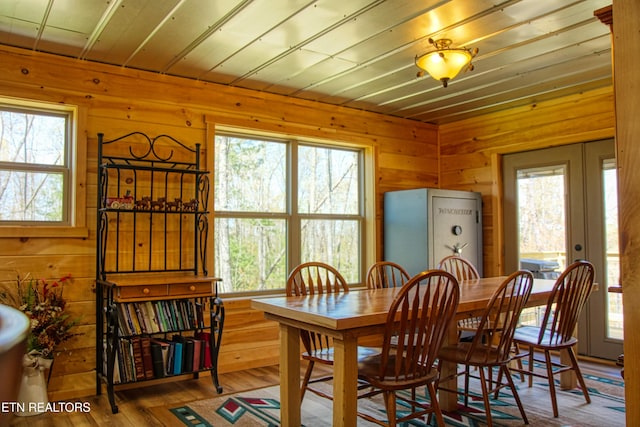 2025 Allardt Tinch Rd, Jamestown, TN 38556 - dining space featuring wood walls and wood finished floors