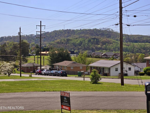 mountain view with a residential view