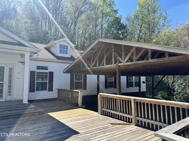 337 Costner Rd, Cosby, TN 37722 - wooden deck with a carport