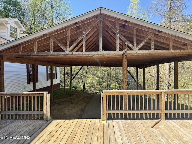 337 Costner Rd, Cosby, TN 37722 - wooden deck with a carport