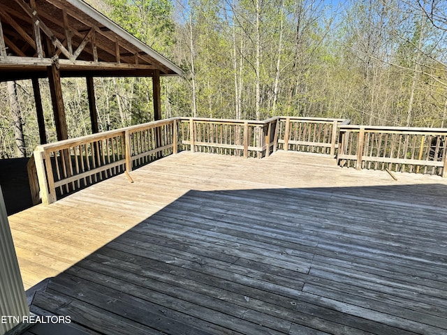 337 Costner Rd, Cosby, TN 37722 - wooden deck with a forest view