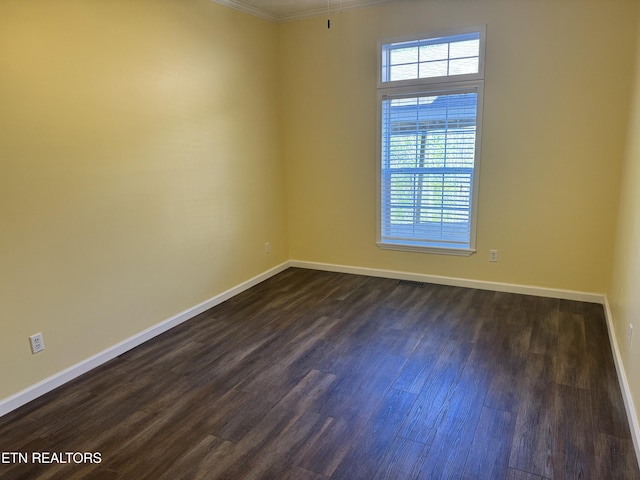 337 Costner Rd, Cosby, TN 37722 - empty room with ornamental molding, visible vents, baseboards, and dark wood finished floors