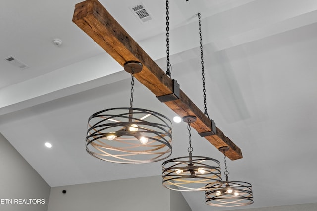 613 N St, Newport, TN 37821 - details featuring a chandelier, visible vents, and recessed lighting