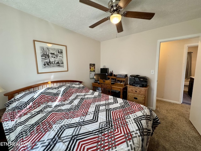 155 Oak Tree Ln, Sneedville, TN 37869 - carpeted bedroom featuring a textured ceiling and ceiling fan