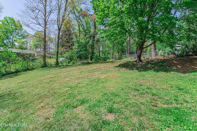 view of yard with fence