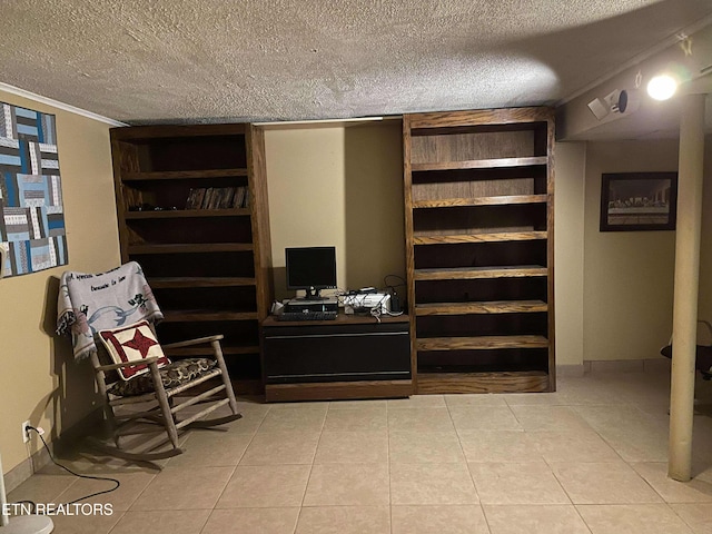 430 Buell Ln, Speedwell, TN 37870 - living area featuring a textured ceiling and tile patterned floors