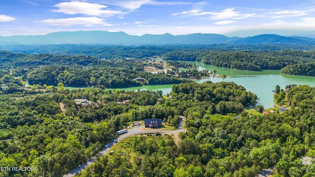 1842 Chapel Rd, Sevierville, TN 37876 - birds eye view of property with a wooded view and a water and mountain view