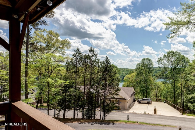 view of mountain feature featuring a forest view