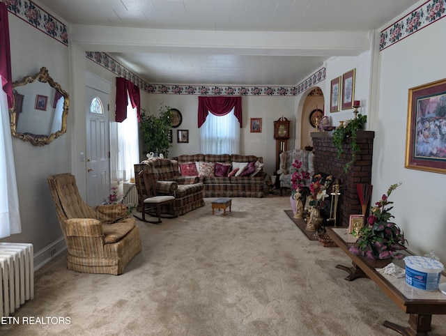 515 N 25th St, Middlesboro, KY 40965 - living area featuring radiator and carpet flooring