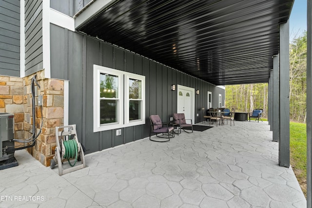 view of patio featuring central air condition unit