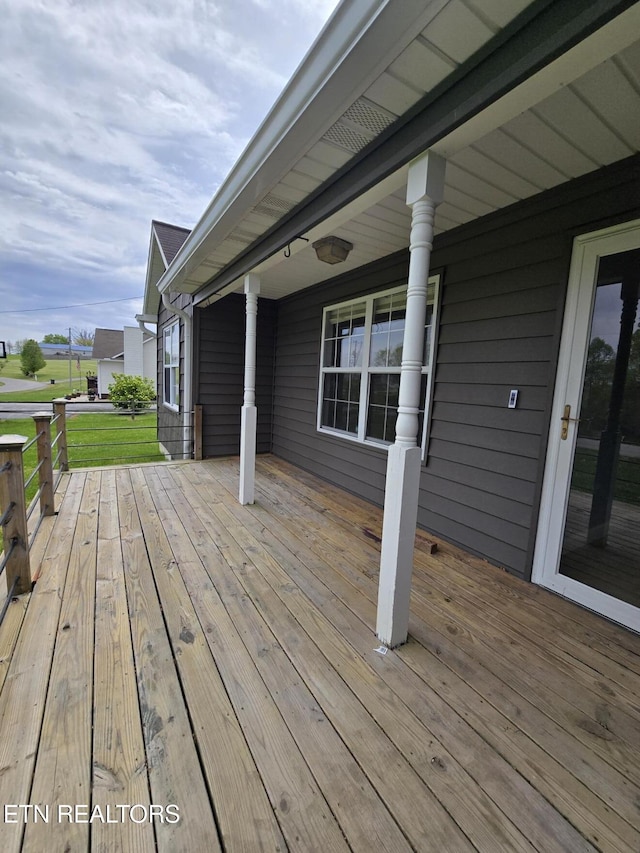 view of wooden deck