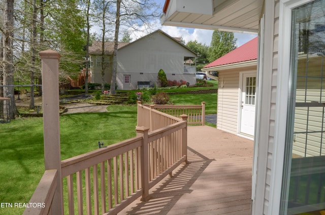 76 Sundrop Ln, Crossville, TN 38571 - wooden deck featuring a yard