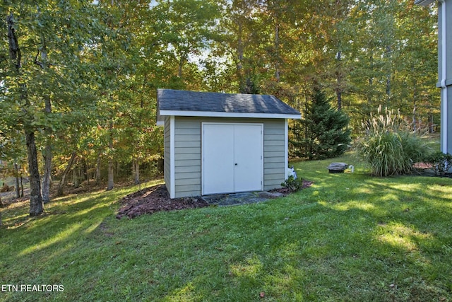 view of shed