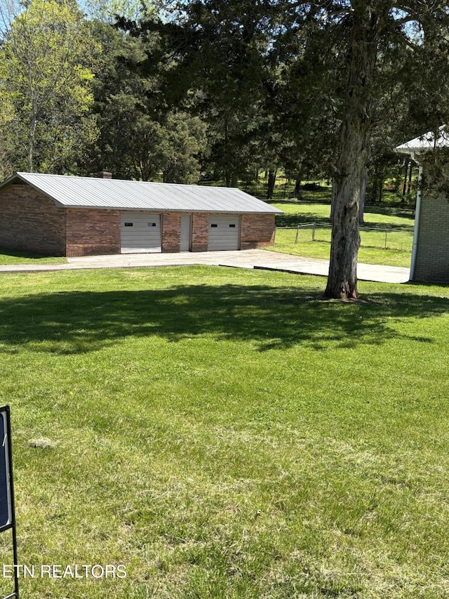 exterior space with a garage