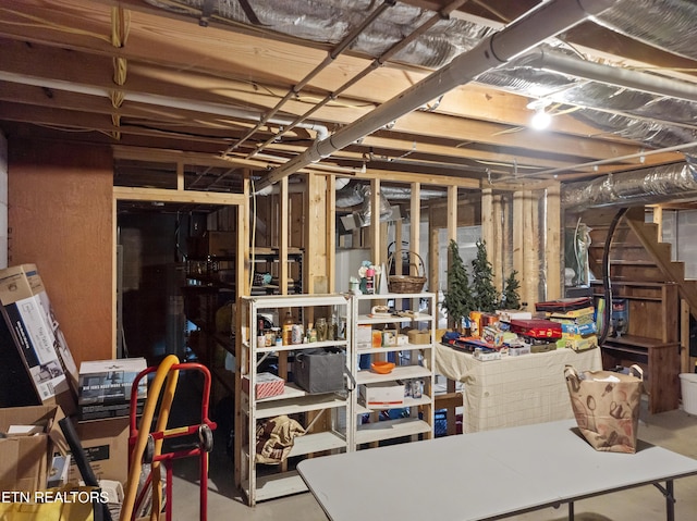 view of unfinished below grade area